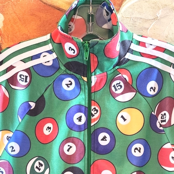ADIDAS x JEREMY SCOTT Ltd Ed 2012 Billiards Pool Balls RARE Track Jacket XS  36" - Picture 12 of 16